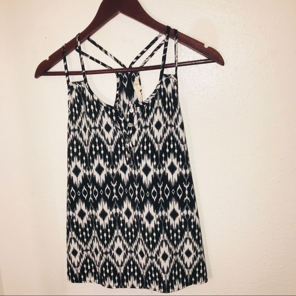 Black and white tank with cute back design